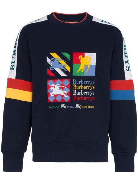burberry colour block embroidered archive logo sweatshirt